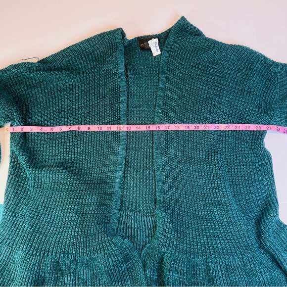 Absolutely Creative Worldwide Teal Chunky Knit Open Front Cardigan 3X USA Made - Picture 6 of 10